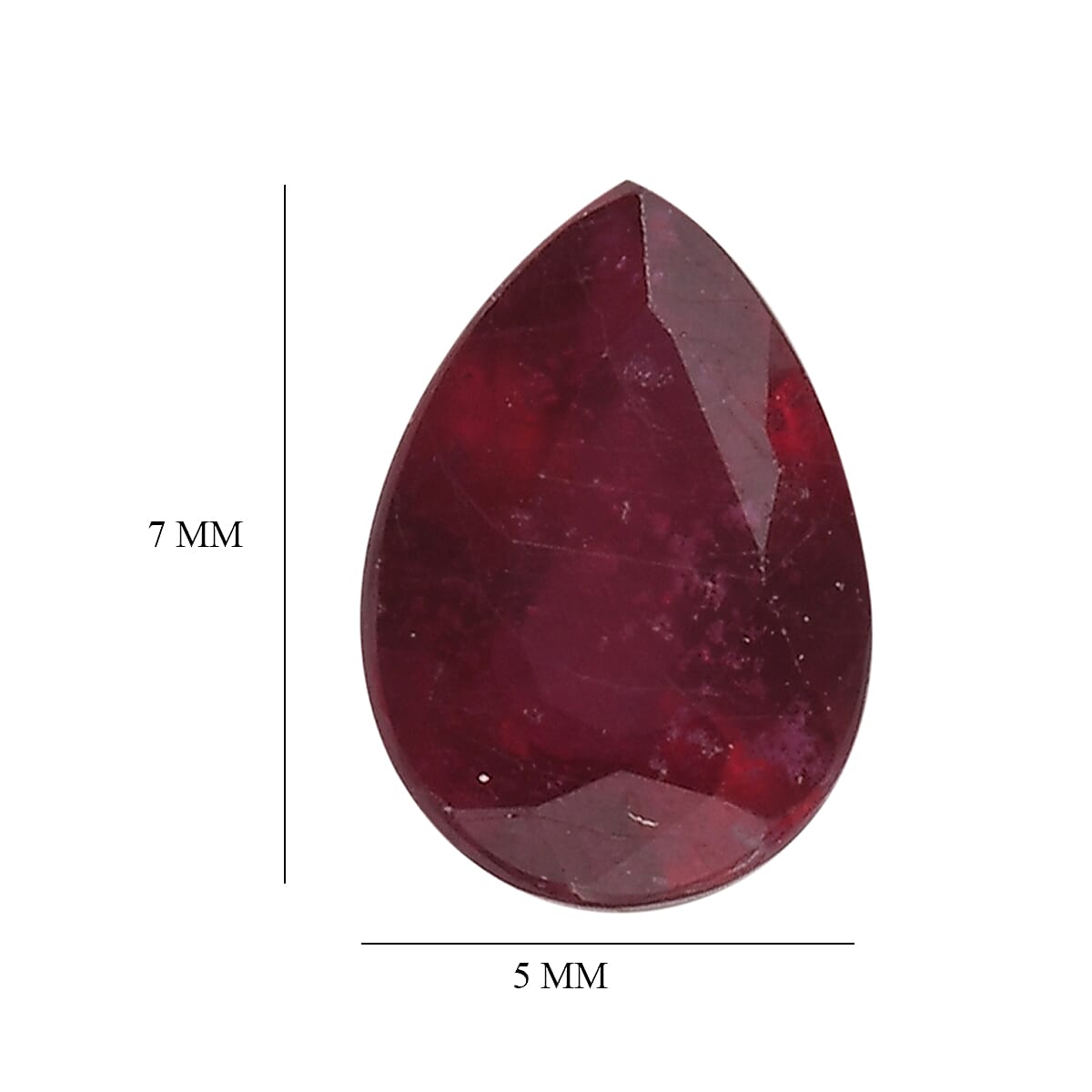 Set of 4 Fissure Filled Ruby Loose Gemstones in Pear-Shaped (7x5mm) 7827327 5
