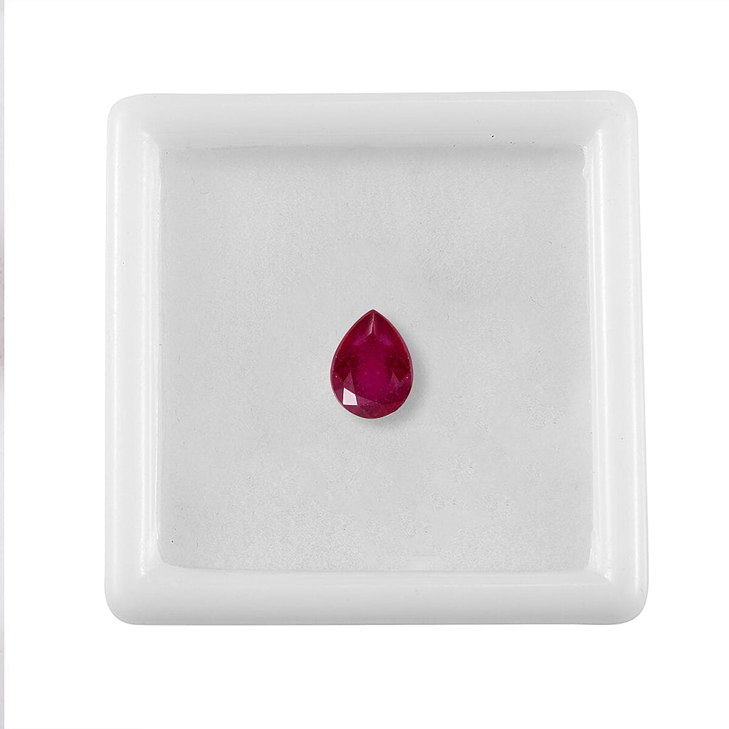 Fissure Filled Ruby Pear Gemstone 1.50 Ct.