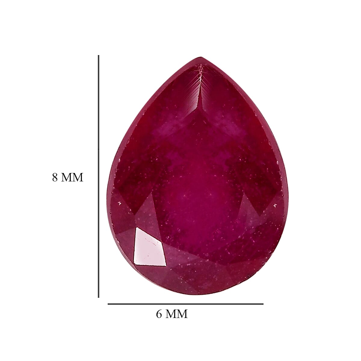 1.50 Ct. Fissure Filled Ruby Loose Gemstone in Pear Shape 8062399 4