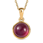 African Ruby Solitaire Pendant with Chain (Size 20) in 18K Gold Vermeil Sterling Silver 3.75 Ct.