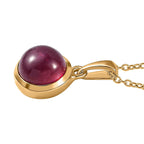 African Ruby Solitaire Pendant with Chain (Size 20) in 18K Gold Vermeil Sterling Silver 3.75 Ct.