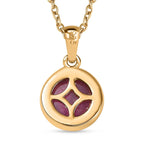 African Ruby Solitaire Pendant with Chain (Size 20) in 18K Gold Vermeil Sterling Silver 3.75 Ct.