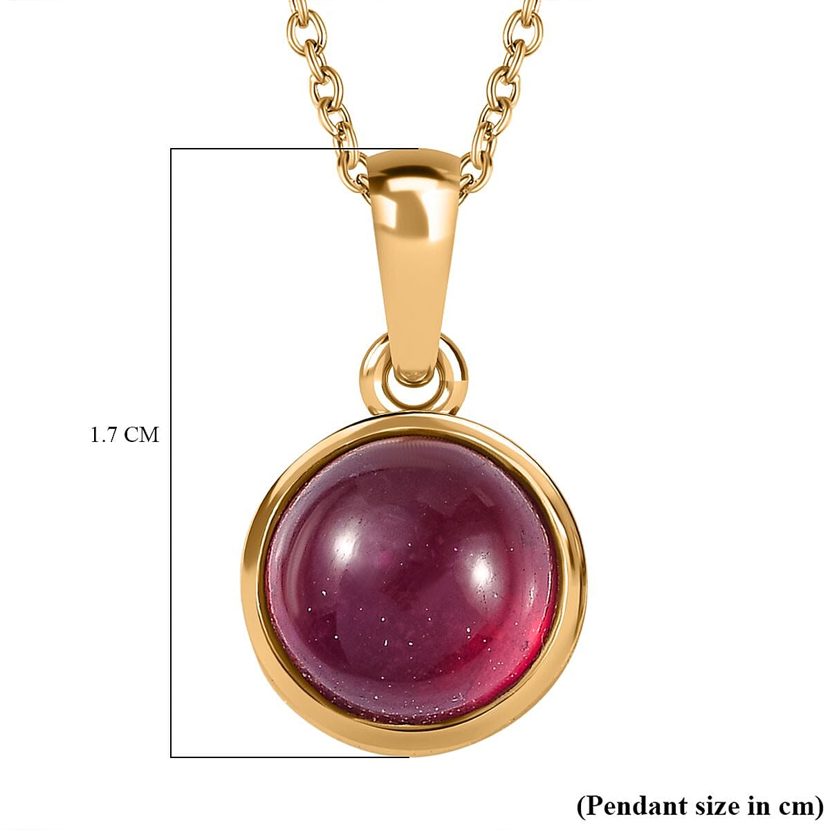 African Ruby Solitaire Pendant with Chain (Size 20) in 18K Gold Vermeil Sterling Silver 3.75 Ct. 4269796 6