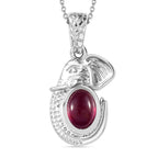 Ruby Pendant with Chain (Size 20) in rhodium Sterling Silver  Wt. 7.36 Gms  1.235  Ct.