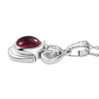 Ruby Pendant with Chain (Size 20) in rhodium Sterling Silver  Wt. 7.36 Gms  1.235  Ct.