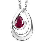 Ruby Pendant with Chain (Size 20) in Rhodium Overlay Sterling Silver 1.00 Ct.