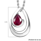 Ruby Pendant with Chain (Size 20) in Rhodium Overlay Sterling Silver 1.00 Ct.
