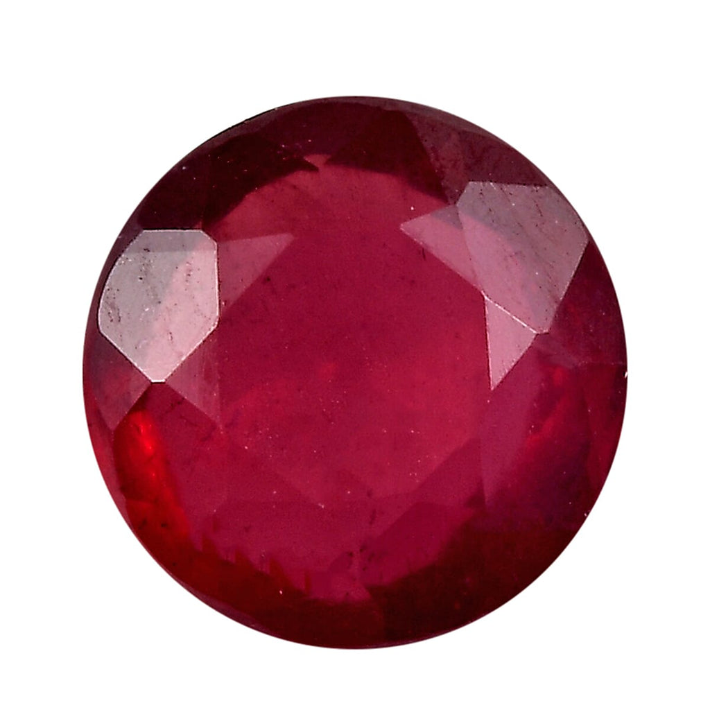 Fissure Filled Ruby Round Gemstone 0.99 Ct.
