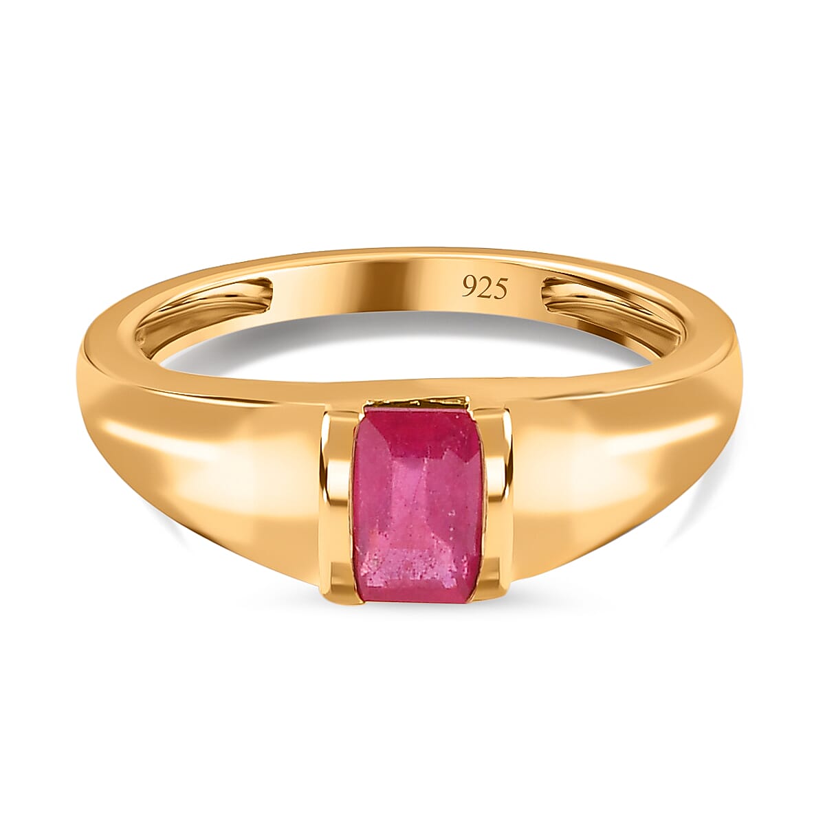 Ruby (FF) Solitaire Ring in 14K Gold Overlay Sterling Silver 1.04 Ct  1.040  Ct. 7519838 0