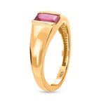 African Ruby Solitaire Ring in 14K Gold Overlay Sterling Silver 1.04 Ct