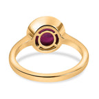 African Ruby Solitaire Ring in 18K YG Vermeil Sterling Silver 3.70 Ct