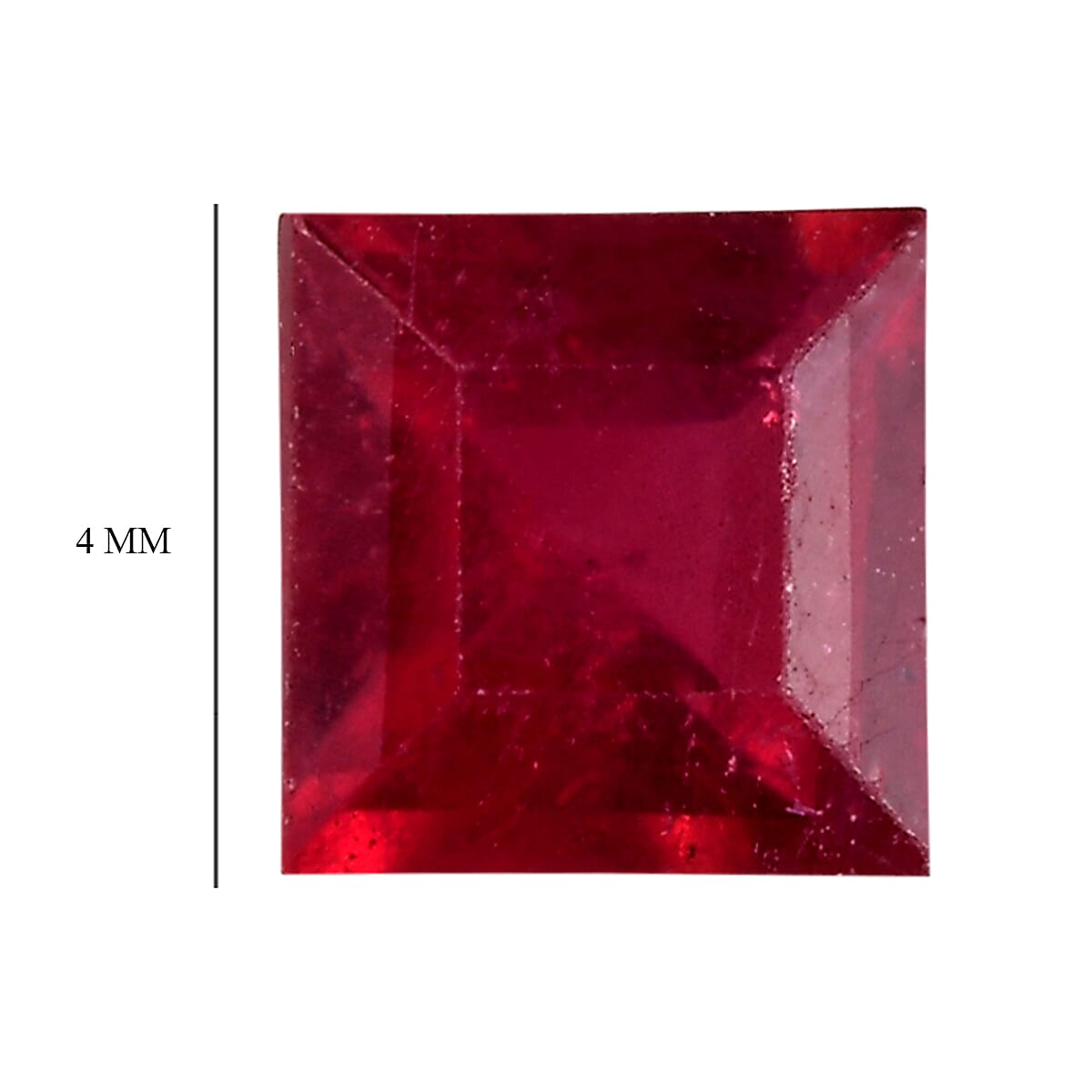 0.37 Ct. Fissure Filled Ruby Loose Gemstone in Square Shape 8062403 4
