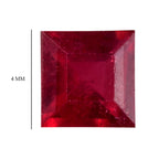 Fissure Filled Ruby Square Gemstone 0.37 Ct.
