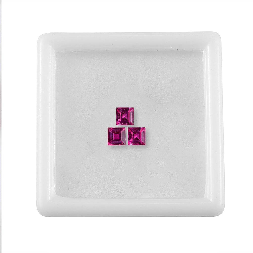 Fissure Filled Ruby Square Gemstone 1.09 Ct.