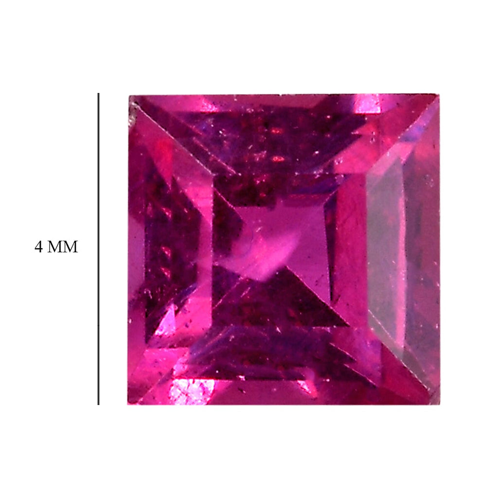 Fissure Filled Ruby Square Gemstone 1.09 Ct.