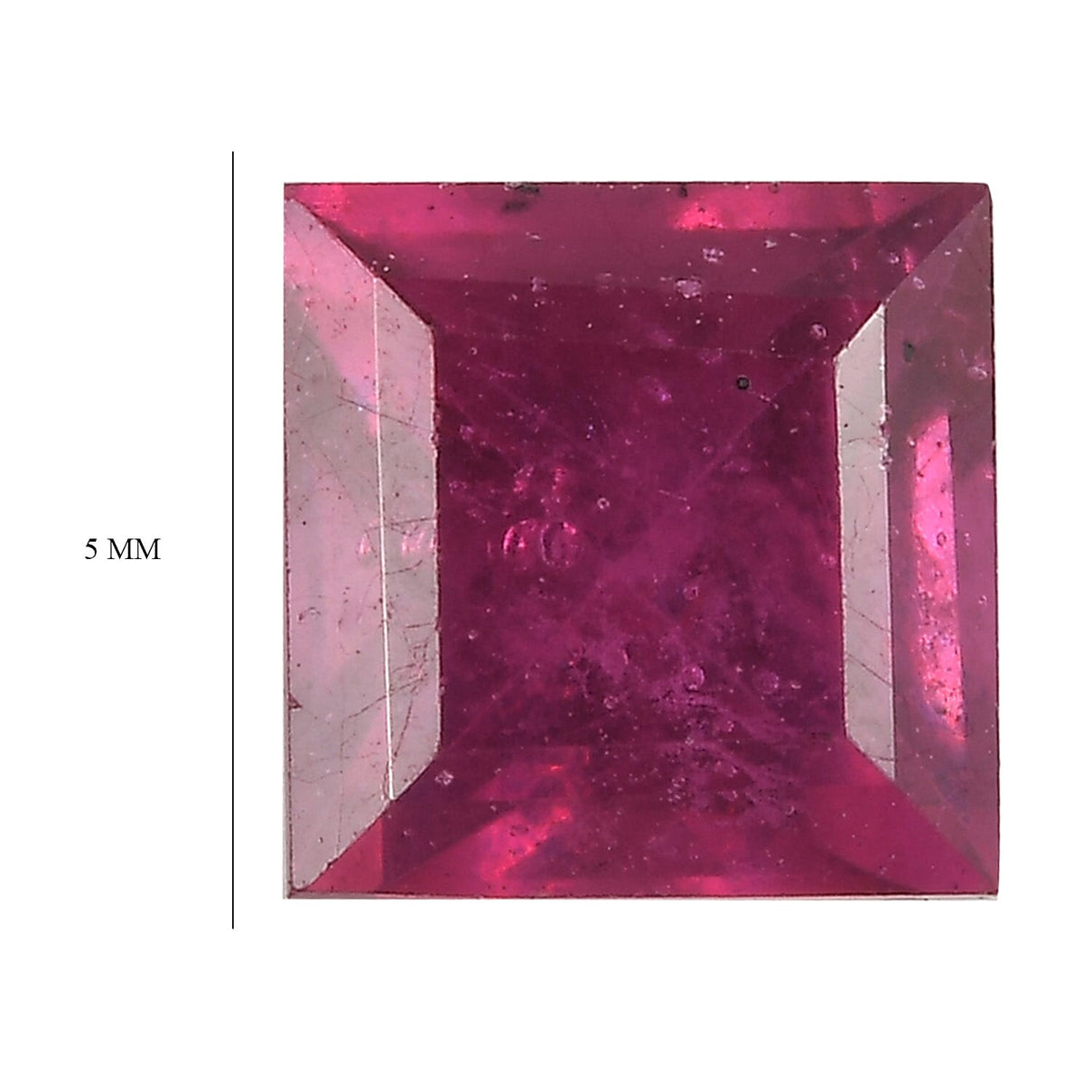Fissure Filled Ruby Square 5 mm Gemstone, 0.90 Ct 8499662 3