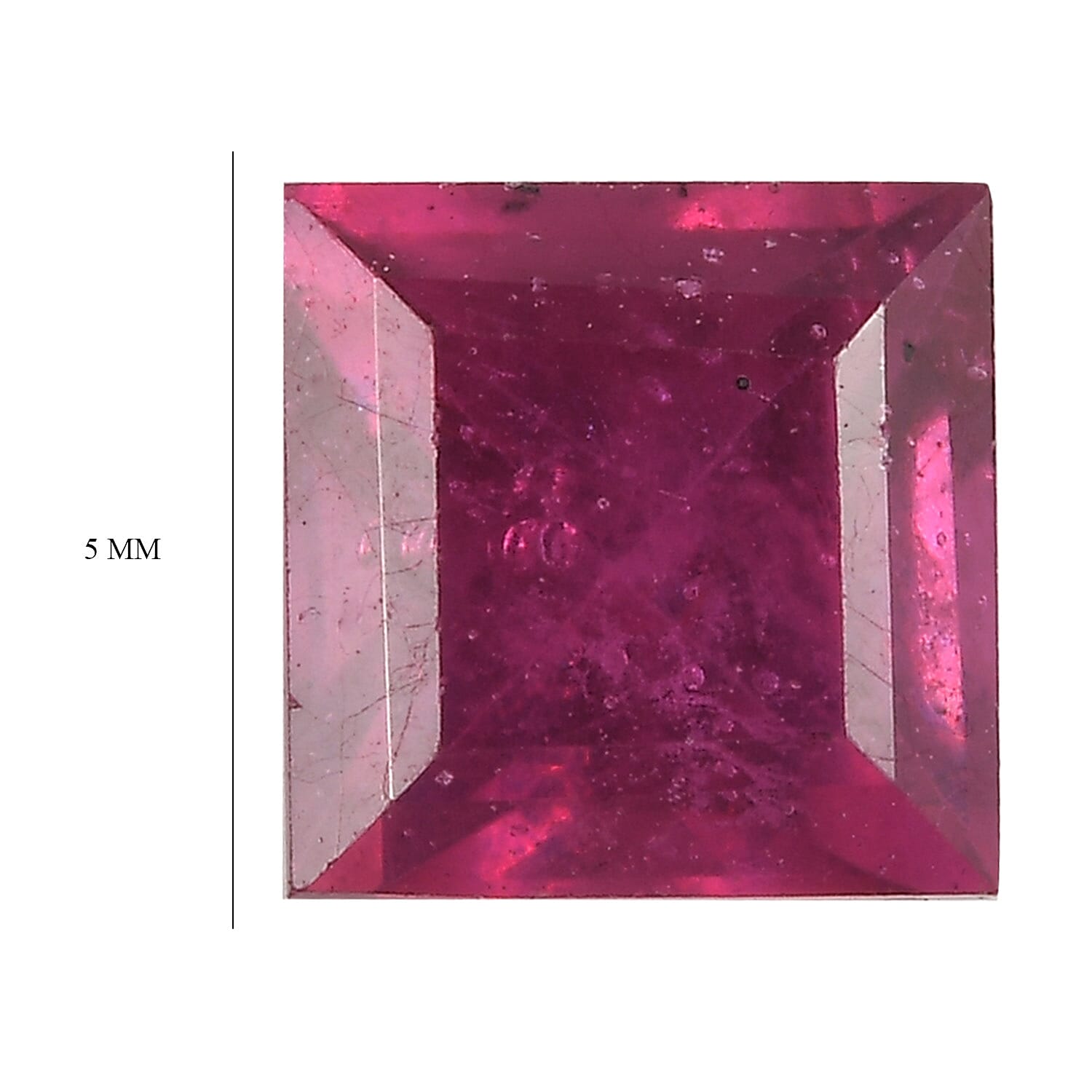 Fissure Filled Ruby Square 5 mm Gemstone, 0.90 Ct 8499662 3