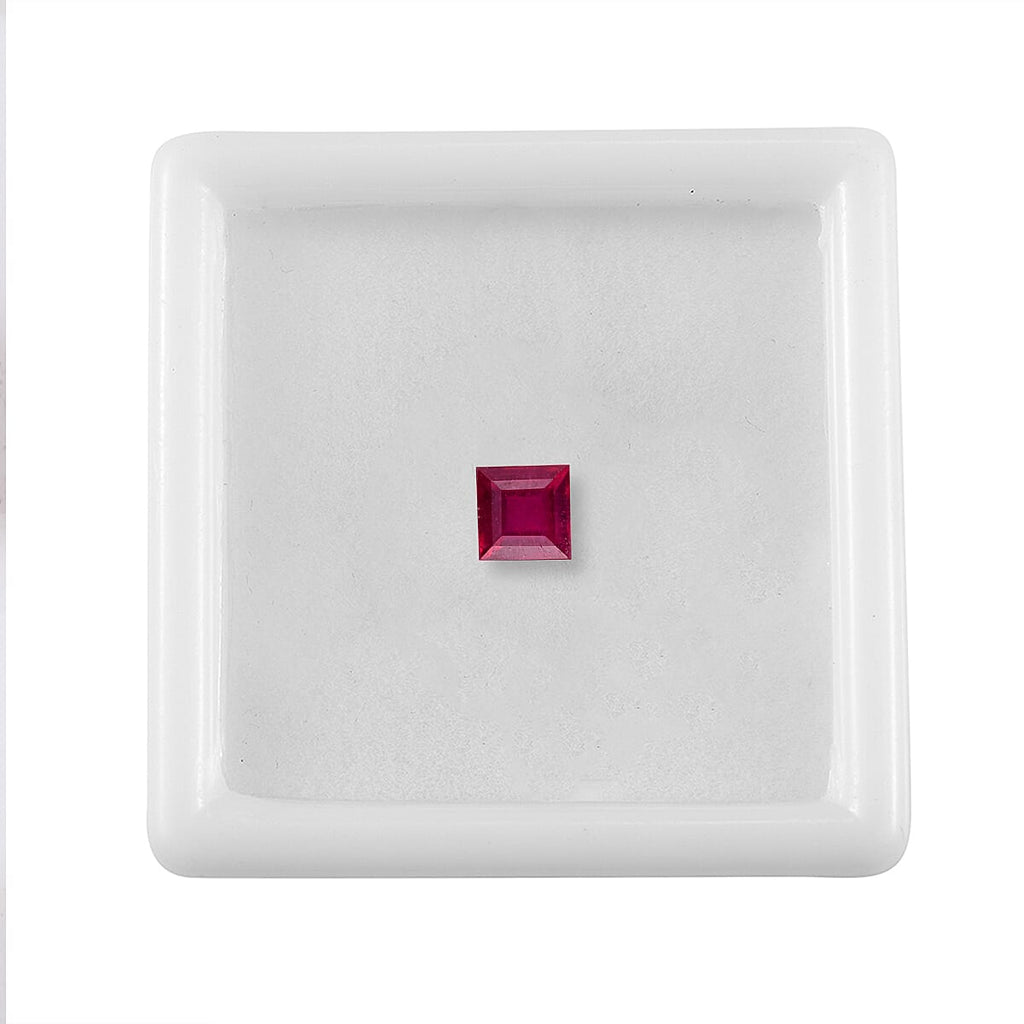 Fissure Filled Ruby Square Gemstone 0.85 Ct.