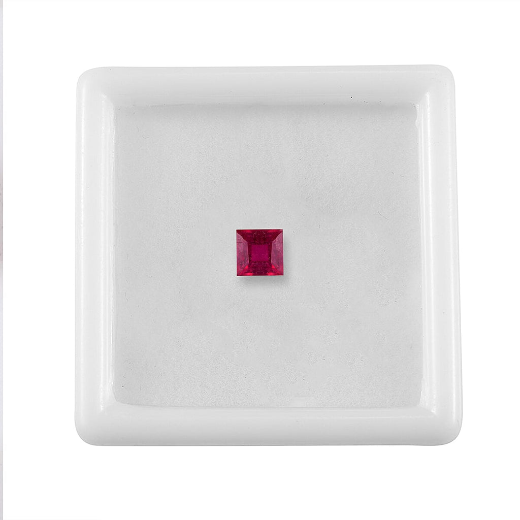 Fissure Filled Ruby Square Gemstone 0.90 Ct.