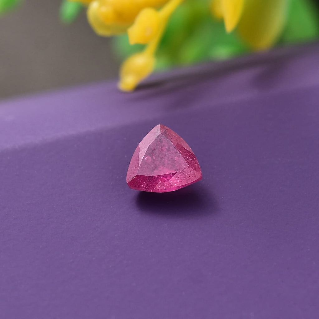 Fissure Filled Ruby Trillion Gemstone 0.42 Ct.