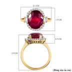 African Ruby & Natural Zircon Ring in 18K Vermeil YG Plated Sterling Silver