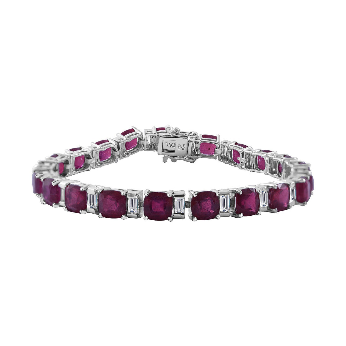 Cabo Delgado Ruby and Natural Zircon Tennis Bracelet (Size - 7.5) in Sterling Silver 7256044 0