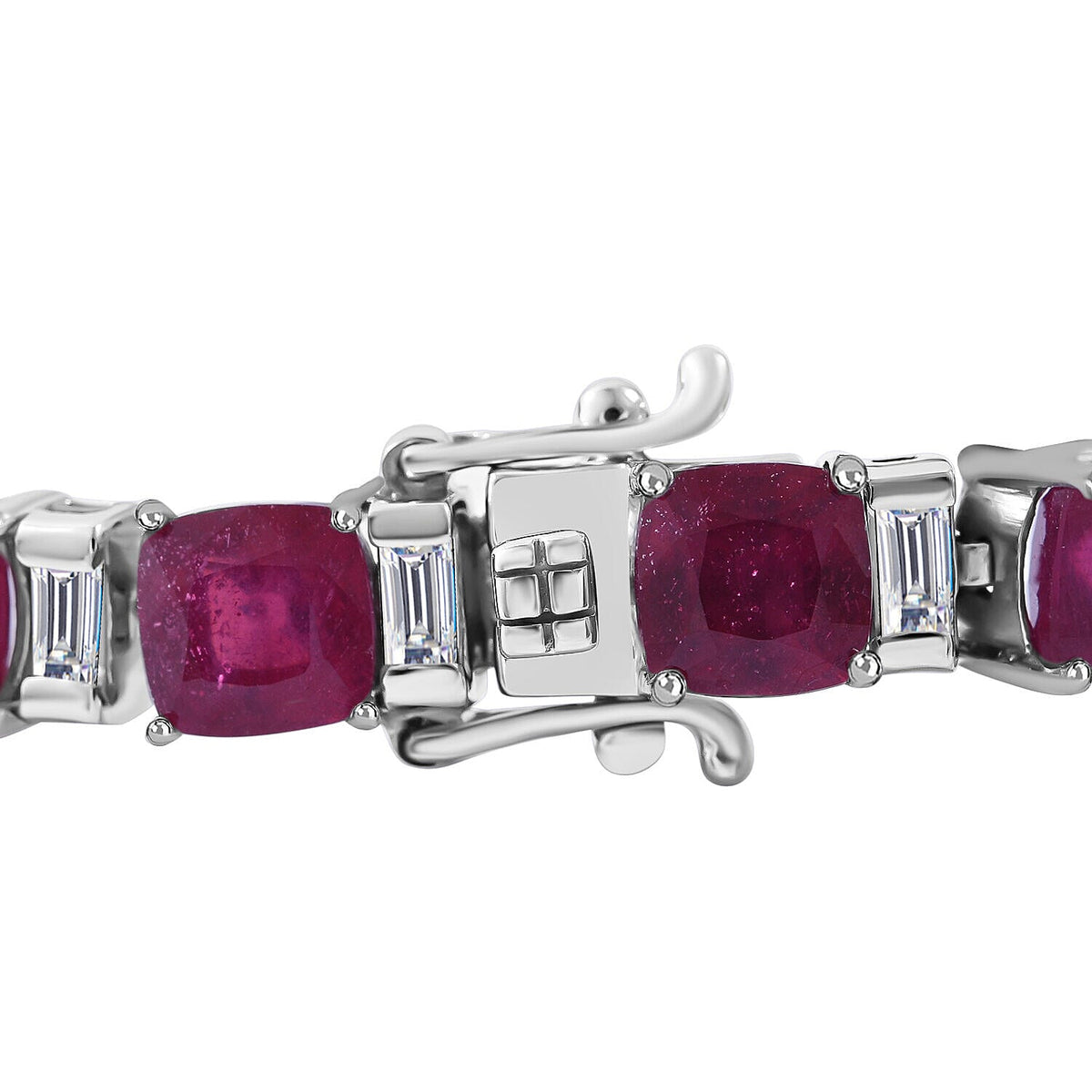 Cabo Delgado Ruby and Natural Zircon Tennis Bracelet (Size - 7.5) in Sterling Silver 7256044 4