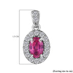 Ruby and Natural Zircon Earrings (with Push Post) in Platinum Overlay Sterling Silver 1.90 Ct.