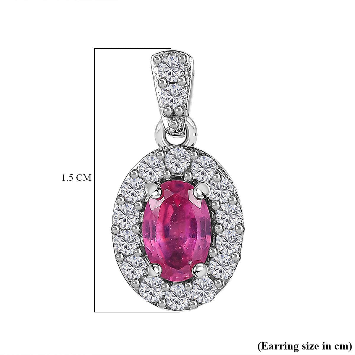 Ruby and Natural Zircon Earrings (with Push Post) in Platinum Overlay Sterling Silver 1.90 Ct. 7347213 6