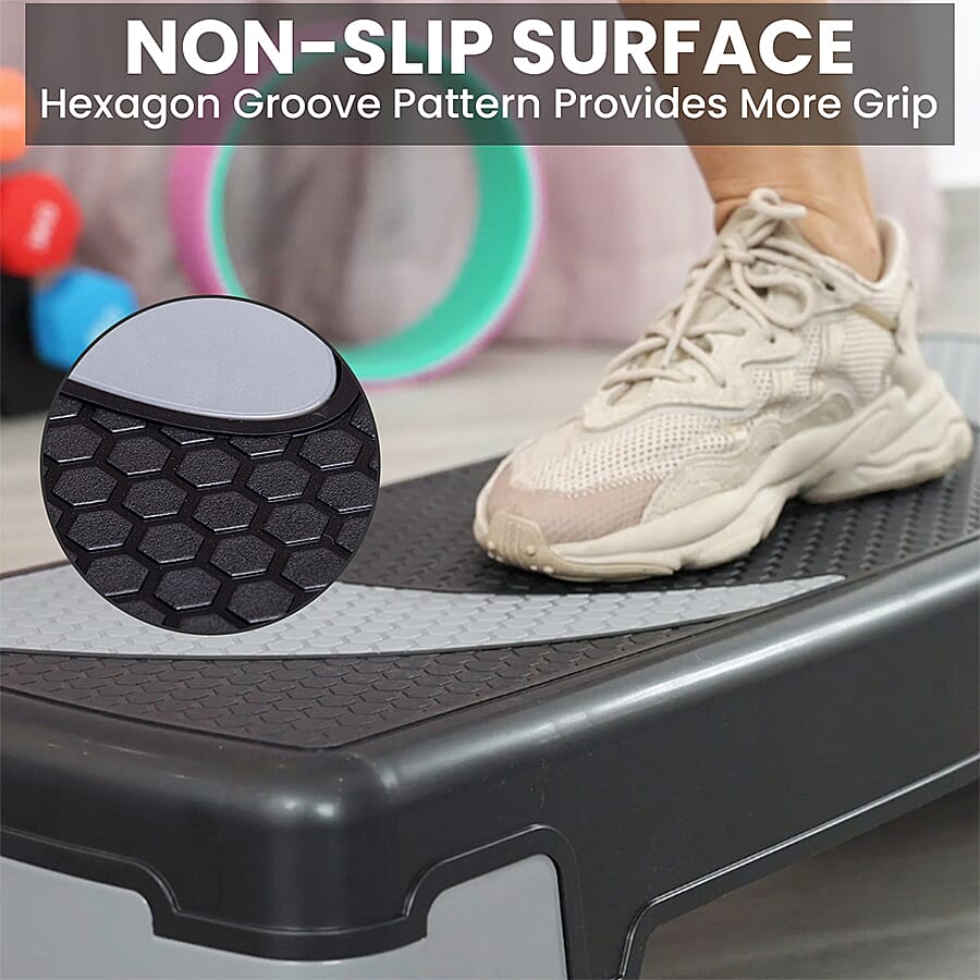 Fitness Aerobic Stepper Board- Black and Grey 6297752 2