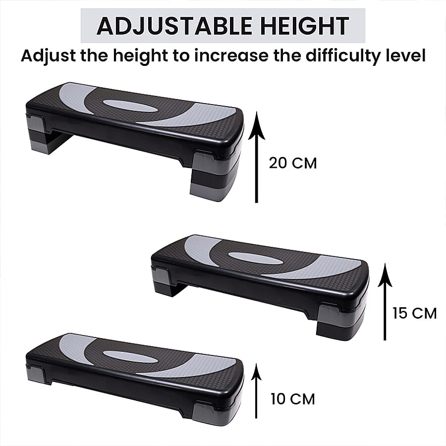 Fitness Aerobic Stepper Board- Black and Grey 6297752 6