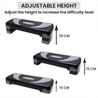 3 Level Aerobic Step (Size 81x31x10-15-20cm) - Black & Grey