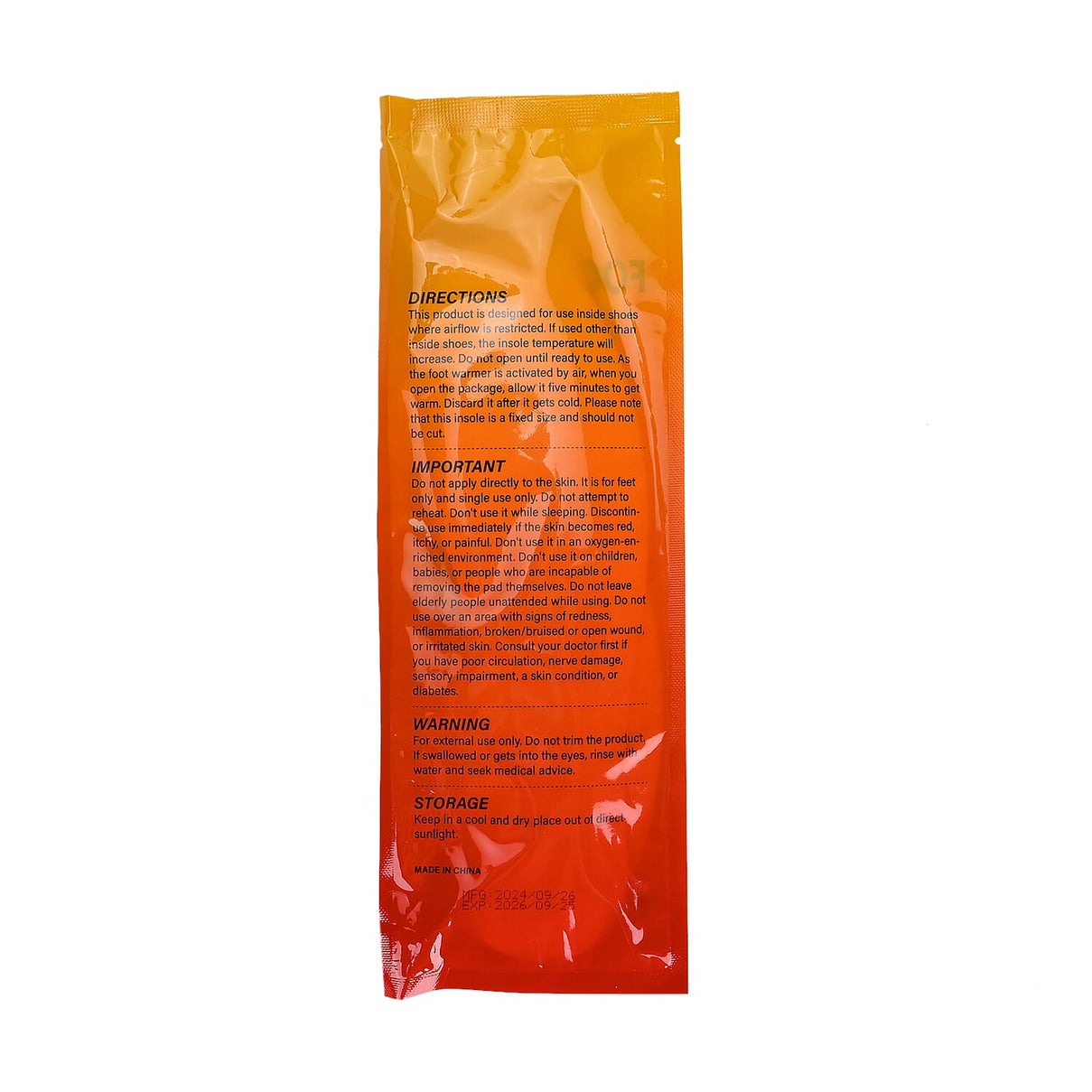 Set of 10 Foot Warmer Insoles (10 Pairs) - Size 5-6 7890159 5