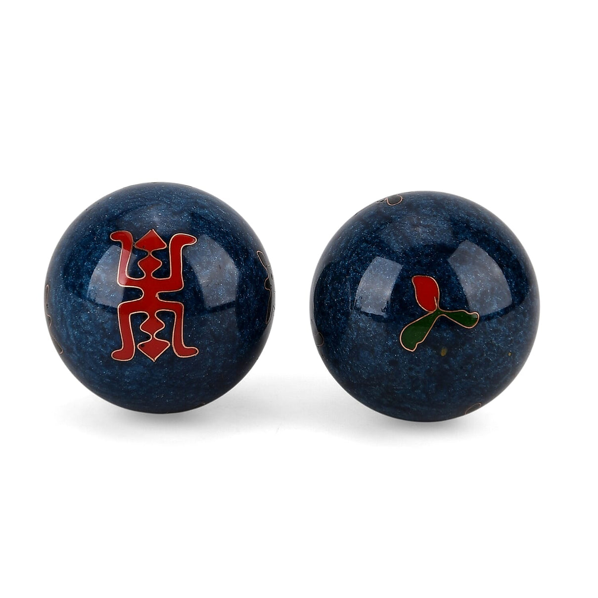 Set of 2 Chiming Enamelled Cloisonne Baoding Balls For Meditation, Hand Flexibility and Stress Relief - Long Life 8377005 3