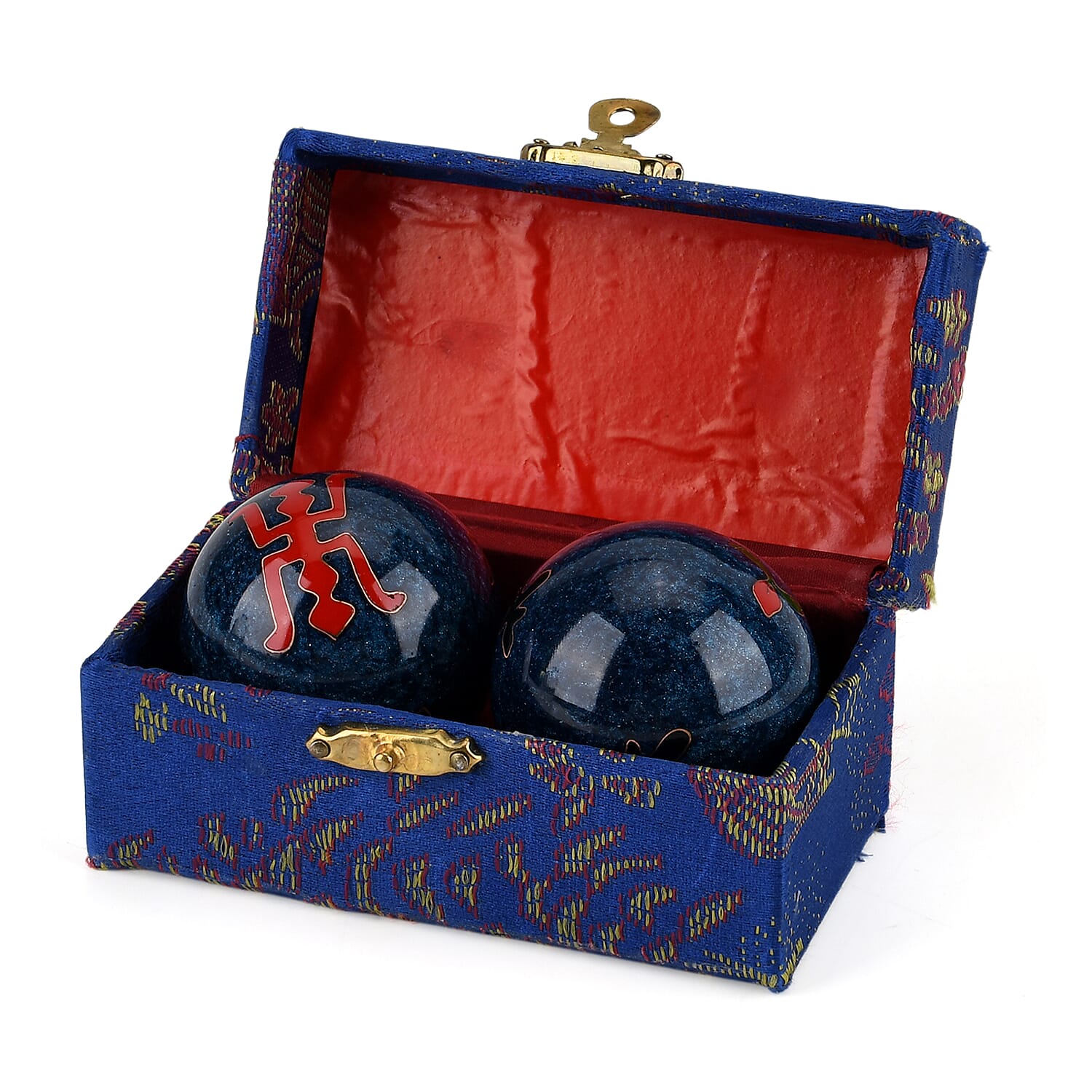Set of 2 Chiming Enamelled Cloisonne Baoding Balls For Meditation, Hand Flexibility and Stress Relief - Long Life 8377005 4
