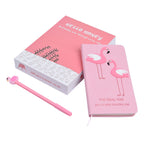 Flamingo Pattern Journal Notebook with 10 Stencils and a Pen (Size 18x10 Cm)
