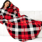 Flannel Blanket (Size 140x200 cm) - Red Check