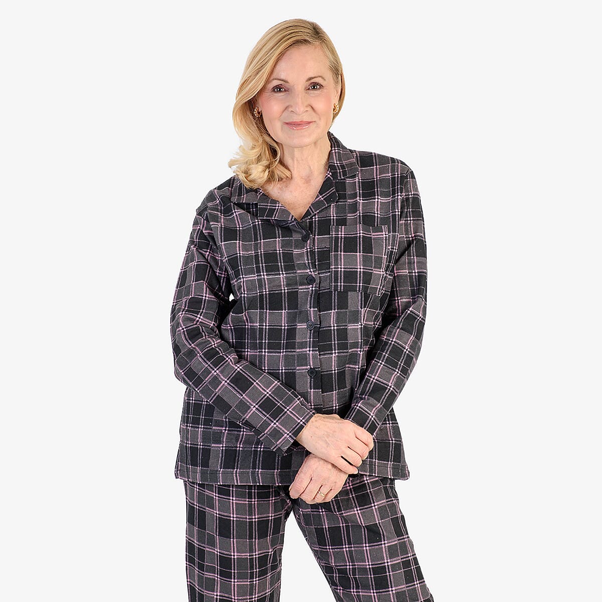Flannel Check Loungwear  - Black &amp; Black 7975175 4