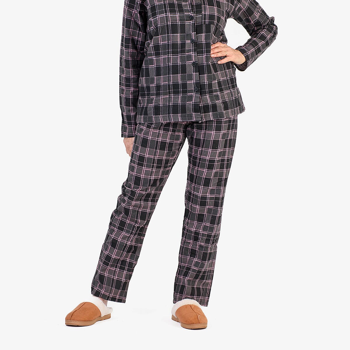 Flannel Check Loungwear  - Black &amp; Black 7975175 5