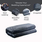 Deluxe Collection- Cozy Flannel Double Layered Blanket (Size 200x150 cm) - Grey