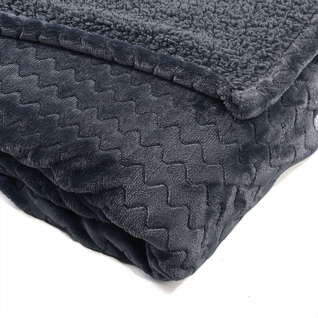 Deluxe Collection- Cozy Flannel Double Layered Blanket (Size 200x150 cm) - Grey