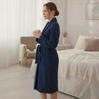 Styled By Supersoft Fleece Dressing Gown with Pockets (Size L-XL) - Navy
