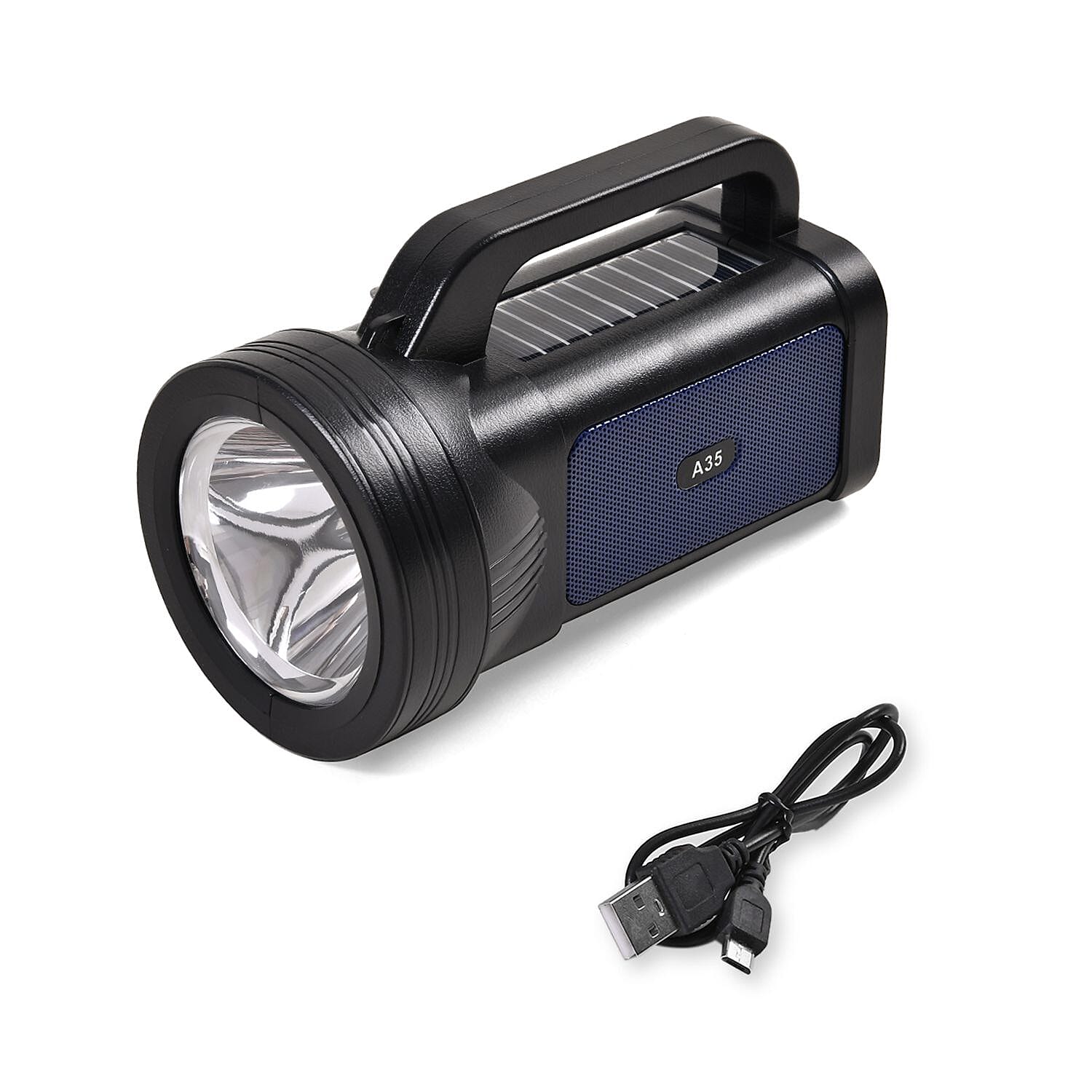 Rechargeable and Portable Multi-Functional Flashlight with Bluetooth Speaker - Blue 7626973 0