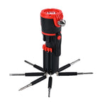 12 in 1 Multifunctional Flashlight ( Inc. 1 LED Light, Taillight, Seat Belt Cutter, 7 Screwdrivers - Many More) 3xAAA Battery (Not Inc.)