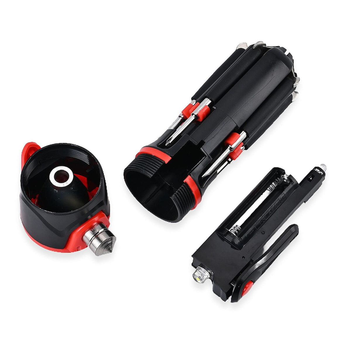 12 in 1 Multifunctional Flashlight ( Inc. 1 LED Light, Taillight, Seat Belt Cutter, 7 Screwdrivers - Many More) 3xAAA Battery (Not Inc.) 7677550 16