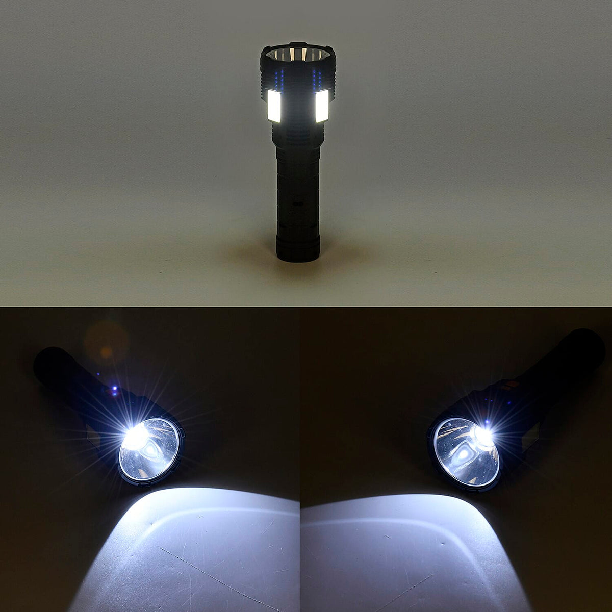 Rechargeable Jumbo LED Flashlight with 3 COB Lights â€“ 1500mAh Battery 7814918 2