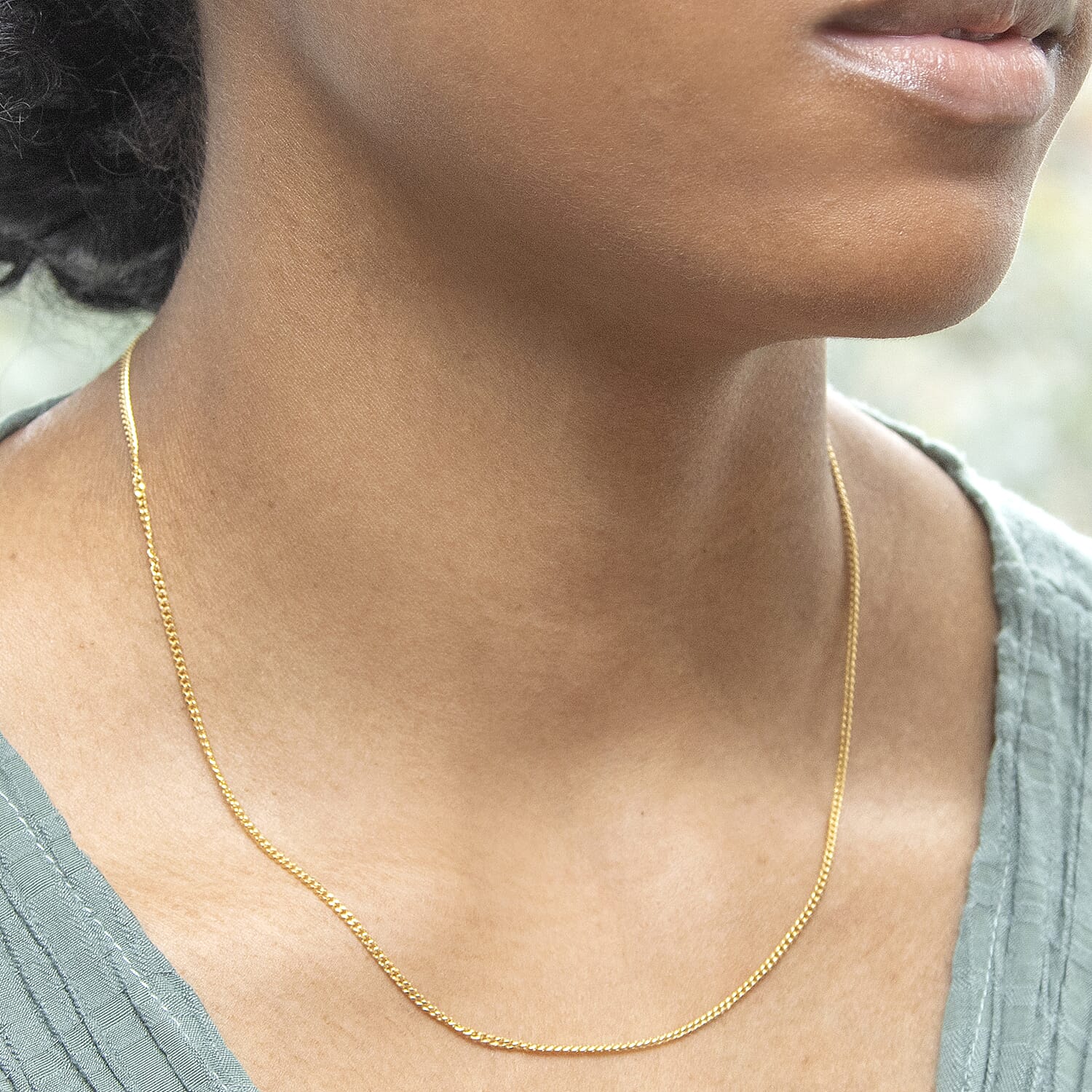 Flat Curb Chain 18 Inch in 9K Yellow Gold 7577658 1