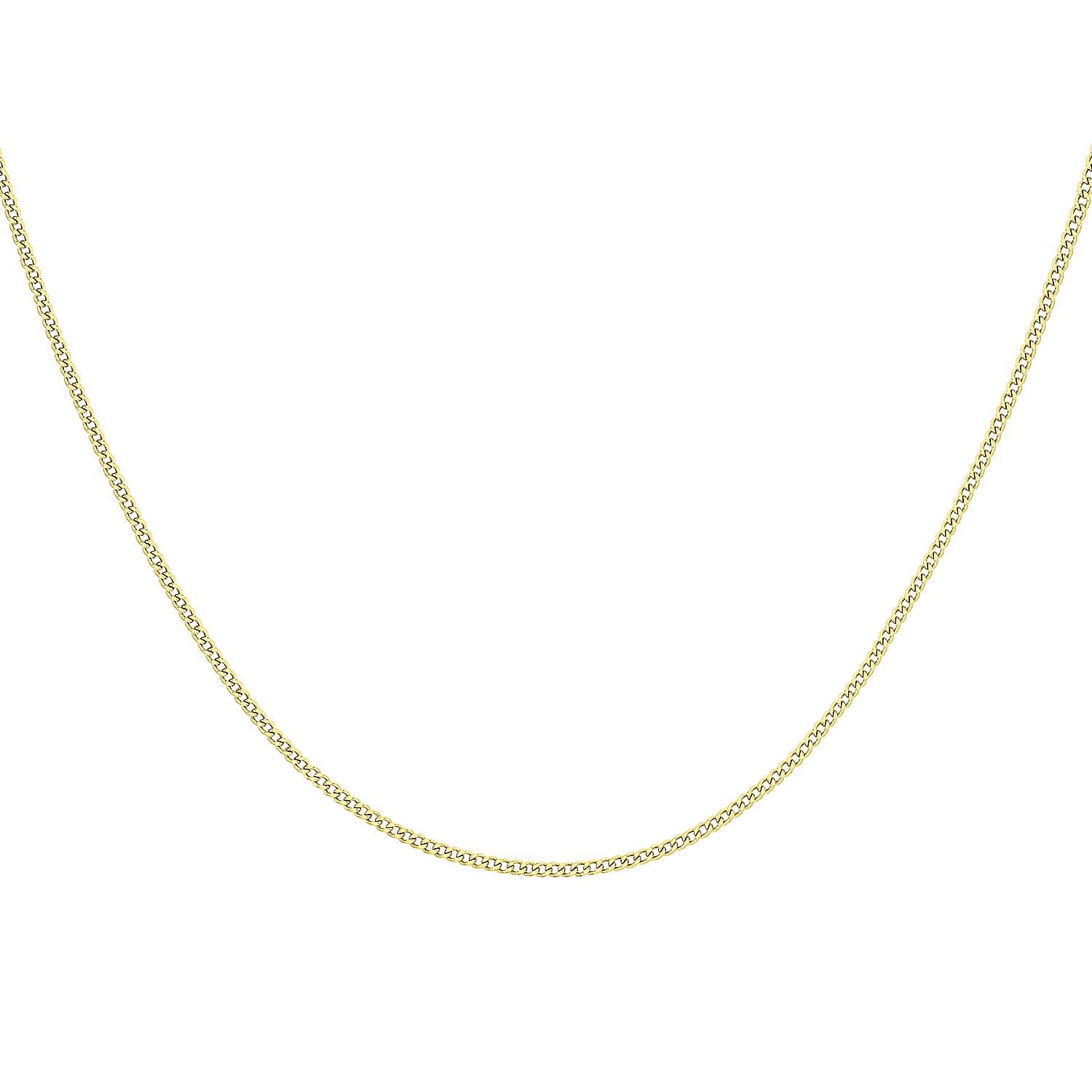 Flat Curb Chain 18 Inch in 9K Yellow Gold 7577658 3