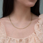 9K Yellow Gold Flat Curb Chain With Lobster Clasp (Size - 18)