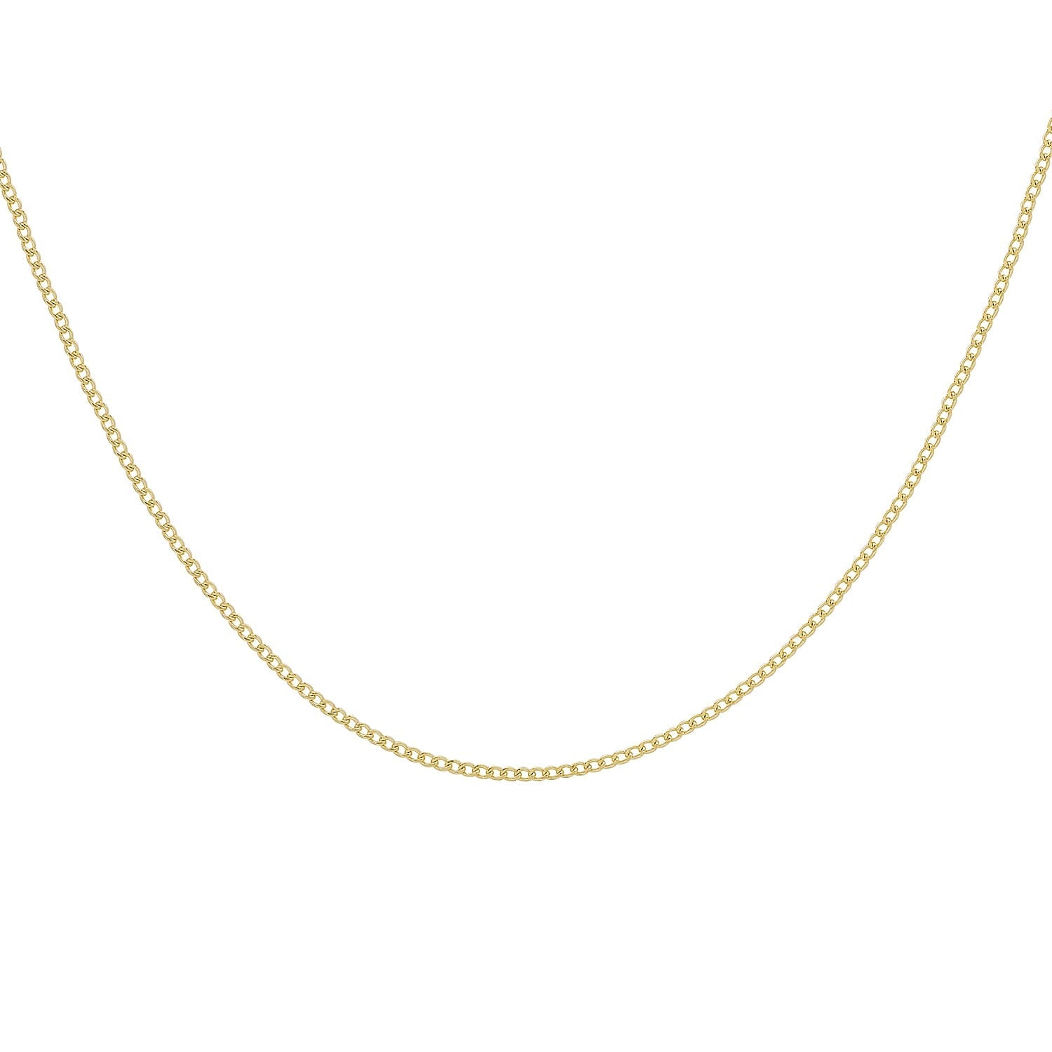 Flat Curb Chain 20 Inch in 9K Yellow Gold 7577500 1